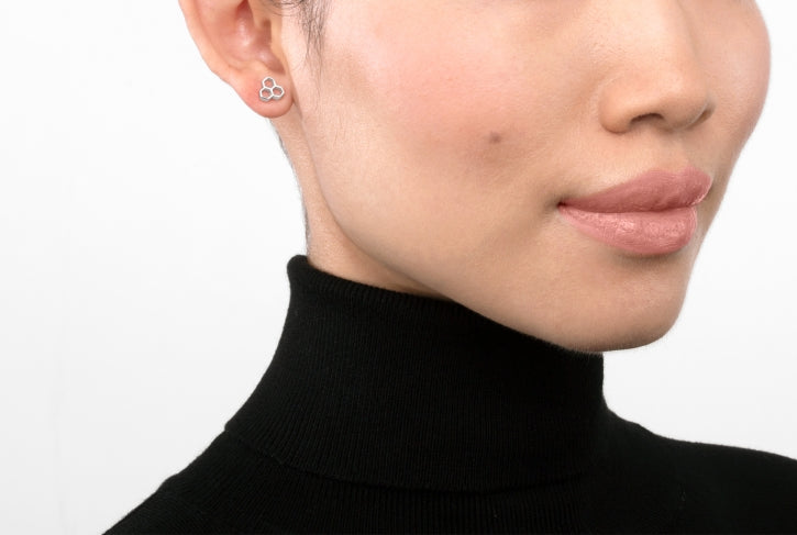 Hive 3 Cell Stud Earrings