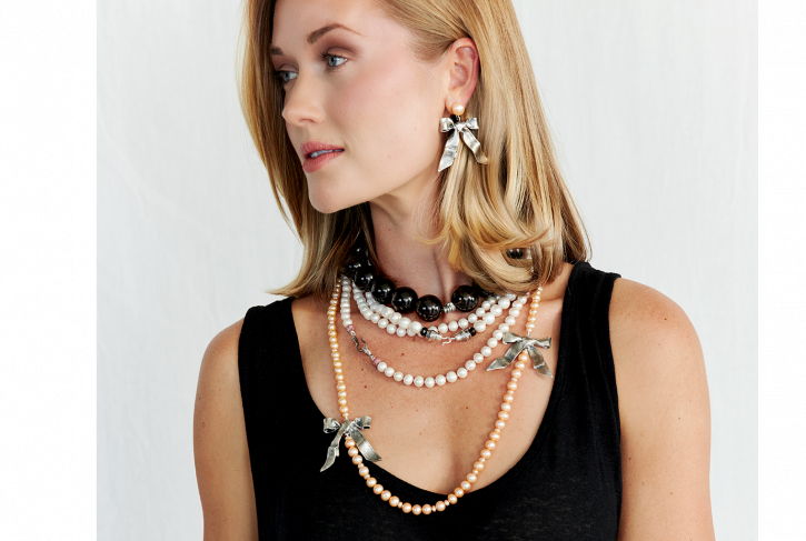 Bow Dangle Freshwater Pearl Earrings