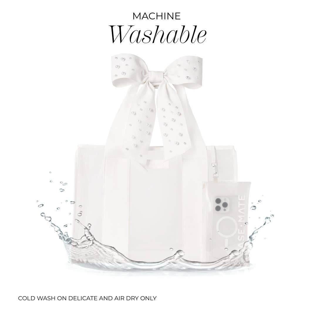 Case-Mate Ivory Pearl Bow Jelly Tote Bag