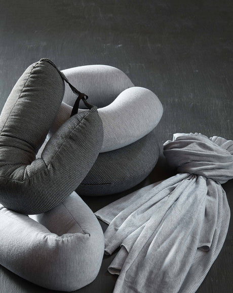 Memory Foam Neck Pillow - Black Stripe