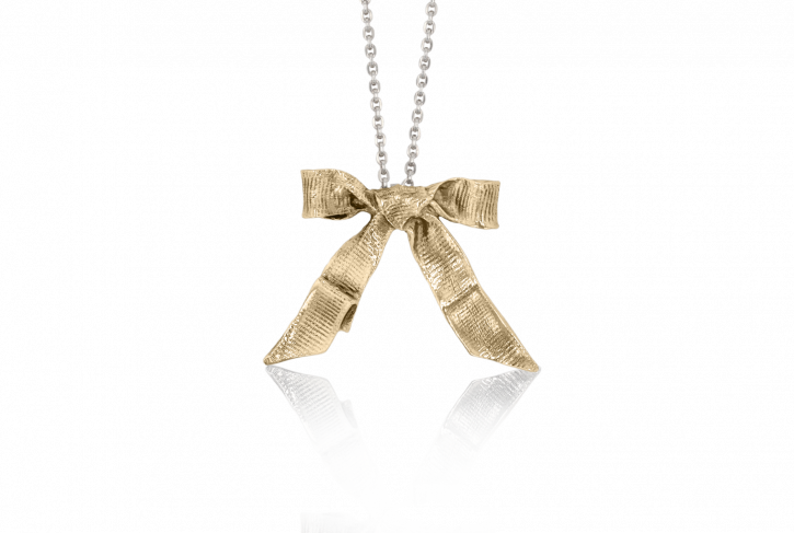 Bow Pendant w/ Fine Rolo Chain 20''