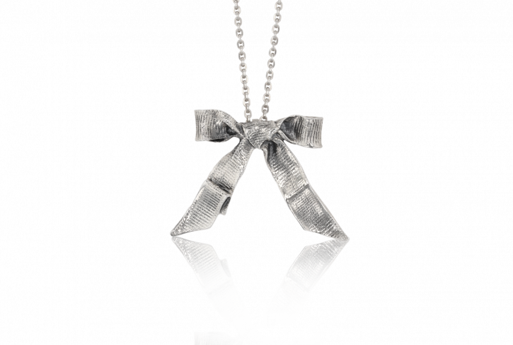 Bow Pendant w/ Fine Rolo Chain 20''