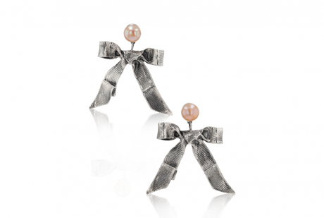 Bow Dangle Freshwater Pearl Earrings