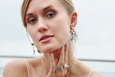 Bow Dangle Freshwater Pearl Earrings