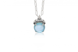 Legacy Wonderland Blue Topaz Pendant w/ 18''Heirloom Chain