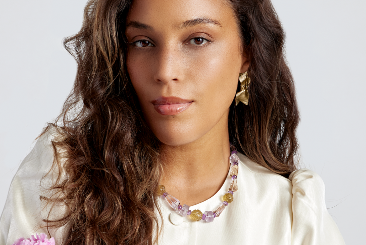 Limited Edition Champagne and Lavender Bauble Necklace