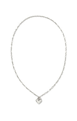 Heart Padlock Pendant Necklace in Sterling Silver