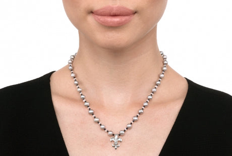 Fleur de Lis Pearl Moonstone Necklace