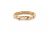 Halo Bangle Pearl Gold Plated