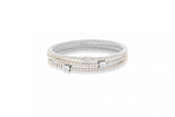 Halo Bangle Pearl Sterling Silver