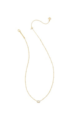 Mini Elisa Gold Satellite Short Pendant Necklace in Ivory Mother-of-Pearl