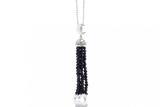 Crescent Starry Night Tassel Pendant w/ 20in Ball Chain