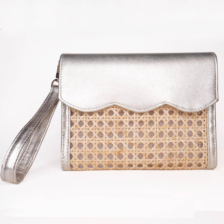 Rattan & Metalic Leather Crossbody Pouch | 3 Ways to Wear