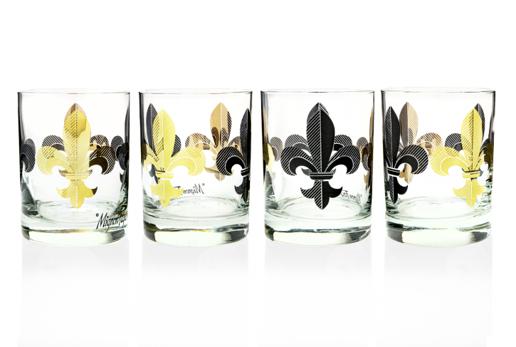 Fleur De Lis Black & Gold Glasses