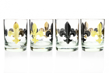 Fleur De Lis Black & Gold Glasses