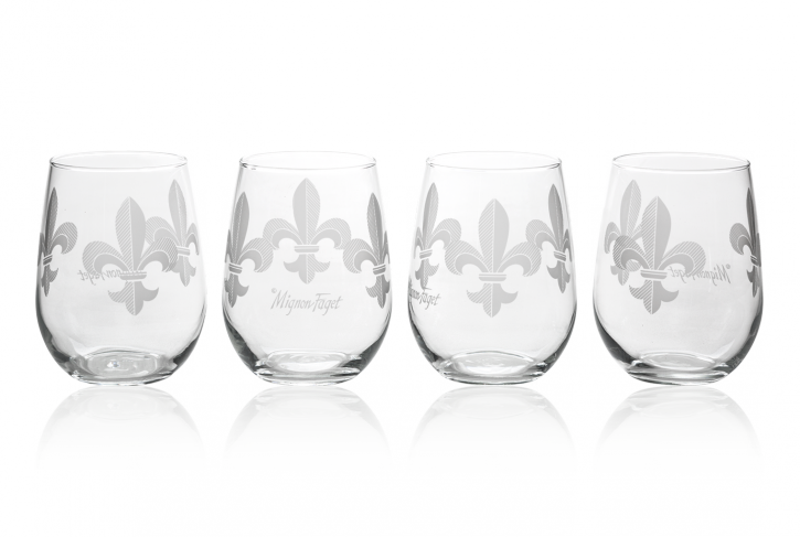 Fleur De Lis Stemless Glasses