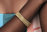 Halo Bangle Faceted Gold Plated