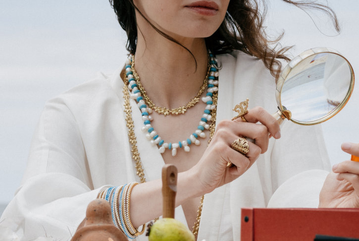 Halo Bangle Pearl Gold Plated