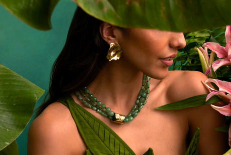 Banana Leaf Wrap Multistrand Necklace
