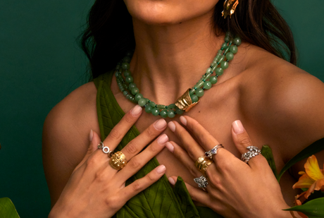 Banana Leaf Wrap Multistrand Necklace