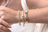 Halo Bangle Faceted Sterling Silver
