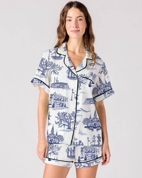 New Orleans Toile Pajama Shorts Set