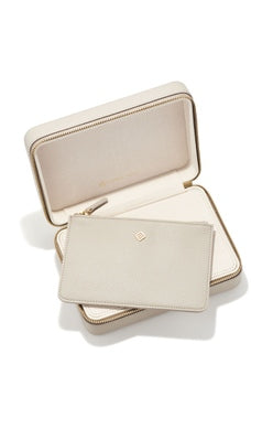 Medium Zip Jewelry Case Taupe