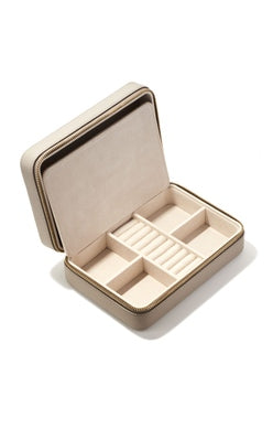 Medium Zip Jewelry Case Taupe