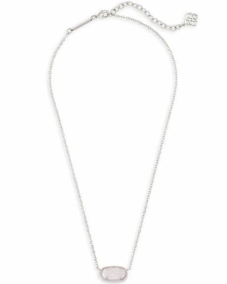 Elisa Silver Pendant Necklace in Iridescent Drusy