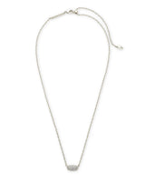 Grayson Silver Pendant Necklace in White Crystal